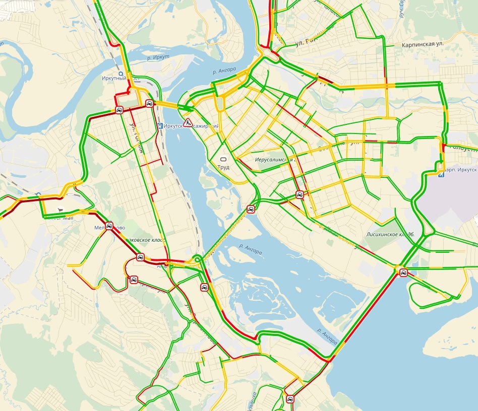 Пробки иркутск карта онлайн